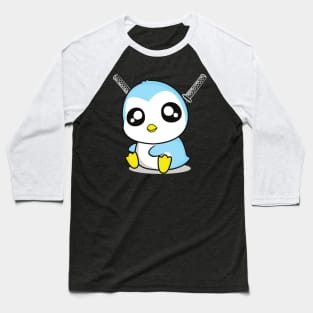 Penguin Samurai Warrior Baseball T-Shirt